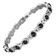 Load image into Gallery viewer, Ladies Laguna Black Crystal Magnetic Bracelet