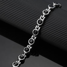Load image into Gallery viewer, Ladies Laguna Black Crystal Magnetic Bracelet