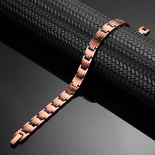 Load image into Gallery viewer, Ladies Slim Width Copper Fully Magnetic Bracelet