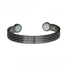 Load image into Gallery viewer, Black Triple Thread Hi Power Gauss Therapy Magnetic Bangle