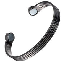 Load image into Gallery viewer, Black Triple Thread Hi Power Gauss Therapy Magnetic Bangle