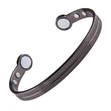 Load image into Gallery viewer, Black Copper Hi Power Gauss Therapy Magnetic Bangle