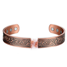 Load image into Gallery viewer, Swirl Design Copper Magnetic Bangle