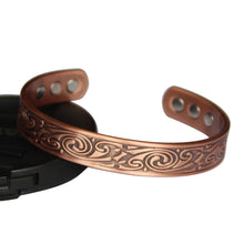 Load image into Gallery viewer, Swirl Design Copper Magnetic Bangle