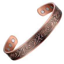 Load image into Gallery viewer, Swirl Design Copper Magnetic Bangle