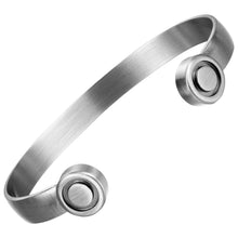 Load image into Gallery viewer, Silver Smooth Gauss Therapy Magnetic Bangle