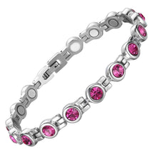 Load image into Gallery viewer, Ladies Laguna Rose Crystal Magnetic Bracelet