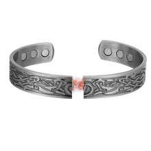 Load image into Gallery viewer, Viking Magnetic Therapy Silver Copper Bangle
