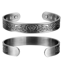Load image into Gallery viewer, Viking Magnetic Therapy Silver Copper Bangle