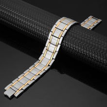 Load image into Gallery viewer, Silver & Gold Super Strong Titanium 4in1 Magnetic Bracelet