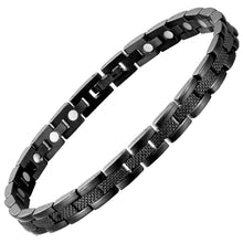 Load image into Gallery viewer, Affinity Black Stainless Steel Magnetic Bracelet - Gauss Therapy