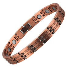 Load image into Gallery viewer, Womens Feathered Copper Magnetic Bracelet - Gauss Therapy