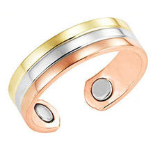 Load image into Gallery viewer, Set of Two - Three Tone Copper Magnetic Rings - Gauss Therapy