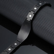 Load image into Gallery viewer, Black Carbon Fibre ID Magnetic Bracelet - Gauss Therapy