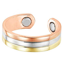 Load image into Gallery viewer, Set of Two - Three Tone Copper Magnetic Rings - Gauss Therapy
