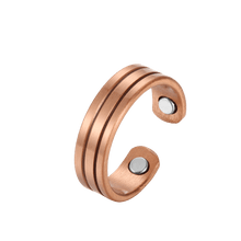 Load image into Gallery viewer, Set of Two - Triple Band Copper Magnetic Rings - Gauss Therapy