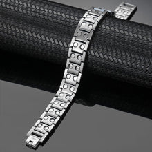 Load image into Gallery viewer, Silver Gold Titanium Fully Magnetic Therapy Bracelet - Gauss Therapy