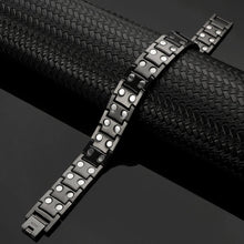Load image into Gallery viewer, Matt Black Titanium Strong Magnetic Bracelet - Gauss Therapy