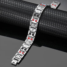 Load image into Gallery viewer, Silver Rose Gold 4in1 Titanium Magnetic Bracelet - Gauss Therapy