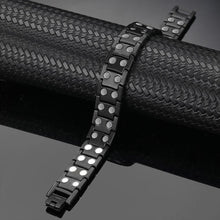Load image into Gallery viewer, Black Gold Titanium Fully Magnetic Therapy Bracelet - Gauss Therapy