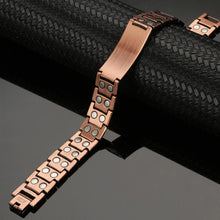 Load image into Gallery viewer, Heavy ID Copper Link Pure Magnetic Bracelet - Gauss Therapy