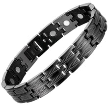 Load image into Gallery viewer, Black Titanium Magnetic Bracelet - Gauss Therapy