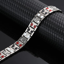 Load image into Gallery viewer, Silver Titanium Bio Energy Magnetic Bracelet - Gauss Therapy