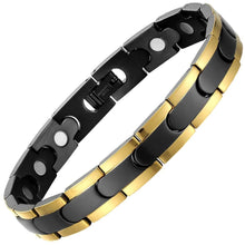Load image into Gallery viewer, Synergy Black Gold Stainless Bracelet - Gauss Therapy
