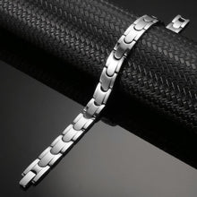 Load image into Gallery viewer, Synergy Silver Stainless Steel Magnetic Bracelet - Gauss Therapy