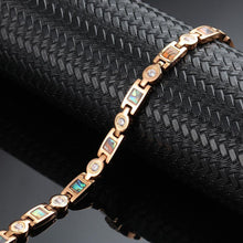 Load image into Gallery viewer, Trinity Rose Gold Stainless Magnetic Bracelet - Gauss Therapy