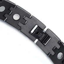 Load image into Gallery viewer, Black Stainless Steel ID Magnetic Bracelet - Gauss Therapy