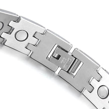 Load image into Gallery viewer, Silver Stainless Steel ID Magnetic Bracelet - Gauss Therapy