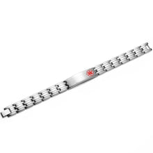 Load image into Gallery viewer, Silver Stainless Steel ID Magnetic Bracelet - Gauss Therapy
