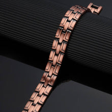 Load image into Gallery viewer, Unisex Copper Link Full Magnetic Therapy Bracelet - Gauss Therapy