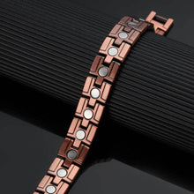 Load image into Gallery viewer, Unisex Copper Link Full Magnetic Therapy Bracelet - Gauss Therapy