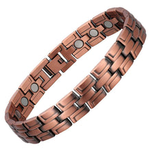 Load image into Gallery viewer, Unisex Copper Link Full Magnetic Therapy Bracelet - Gauss Therapy