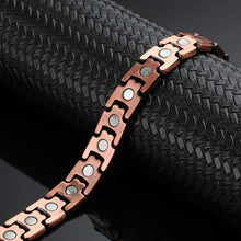 Load image into Gallery viewer, Red Copper Link Fully Magnetic Bracelet - Gauss Therapy