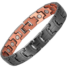 Load image into Gallery viewer, Black Copper Link Unisex Magnetic Bracelet - Gauss Therapy