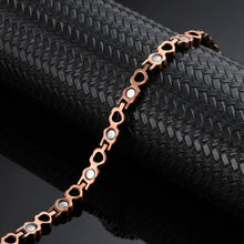 Load image into Gallery viewer, Dainty Love Heart Copper Magnetic Bracelet - Gauss Therapy