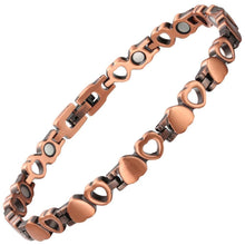 Load image into Gallery viewer, Dainty Love Heart Copper Magnetic Bracelet - Gauss Therapy