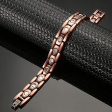Load image into Gallery viewer, Brickwork Style Copper Link Magnetic Bracelet - Gauss Therapy