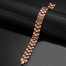 Load image into Gallery viewer, Mens Heavy Brickwork Copper Magnetic Bracelet - Gauss Therapy