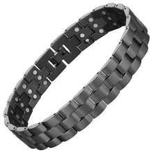 Load image into Gallery viewer, Triple Row Matt Black Copper Magnetic Bracelet - Gauss Therapy