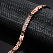 Load image into Gallery viewer, Ladies Crystal Copper Magnetic Bracelet - Gauss Therapy