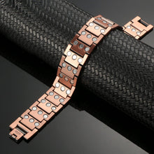 Load image into Gallery viewer, Powerful Triple Row Copper Link Magnetic Bracelet - Gauss Therapy