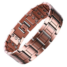 Load image into Gallery viewer, Powerful Triple Row Copper Link Magnetic Bracelet - Gauss Therapy