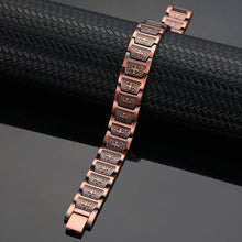 Load image into Gallery viewer, Gentlemens Copper Cross Link Magnetic Bracelet - Gauss Therapy