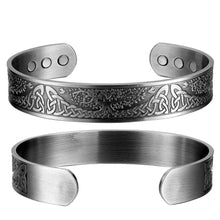 Load image into Gallery viewer, Tree of Life Unique Silver Copper Magnetic Bangle - Gauss Therapy