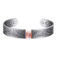 Load image into Gallery viewer, Tree of Life Unique Silver Copper Magnetic Bangle - Gauss Therapy