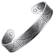 Load image into Gallery viewer, Tree of Life Unique Silver Copper Magnetic Bangle - Gauss Therapy